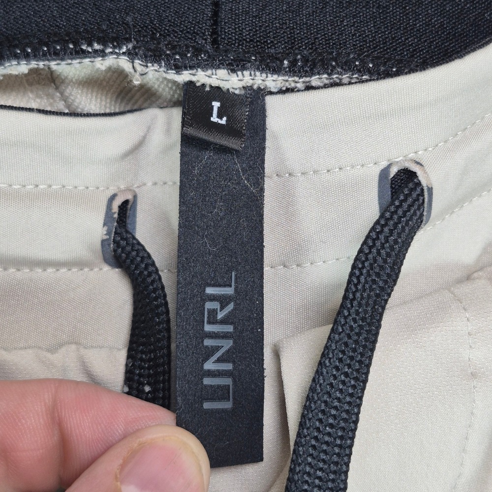 UNRL Performance Pants Apex Mens Large Beige Tan Joggers Athletic Stretch - Picture 4 of 9